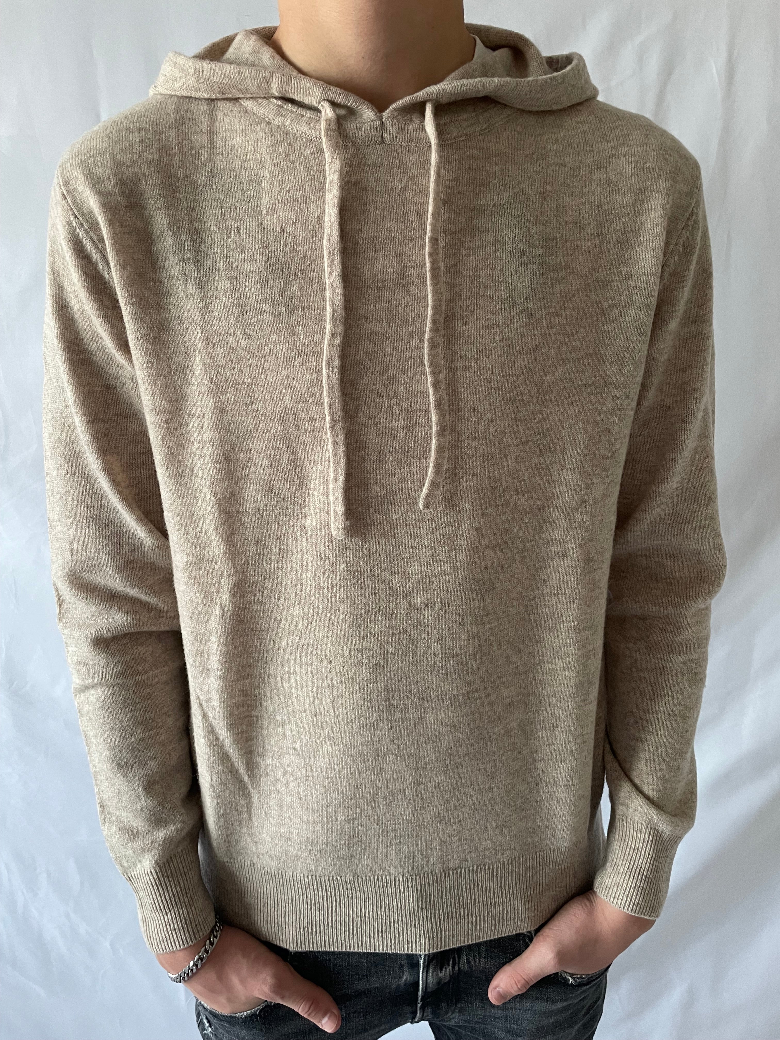 Merino Wool Hoodie Beige